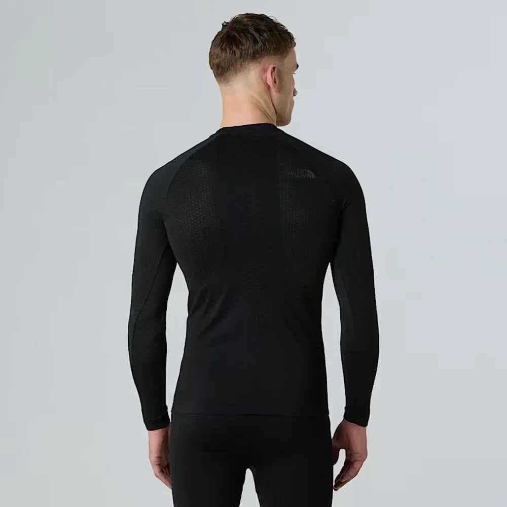 North Face Mens Sport Long Sleeve Top Black Athletic Knit Hiking Shirt Sz M/L